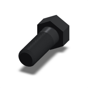 پیچ شش‌گوش ASME B18.2.1 گرید A سایز 1-1/2 × 4 اینچ، رزوه 8UN 8 TPI، آبکاری روی - Rear view