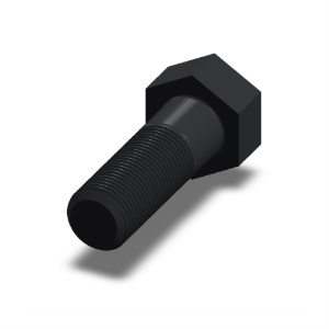 پیچ شش‌گوش ASME B18.2.1 گرید A سایز 1-1/2 × 4-1/2 اینچ، رزوه 8UN 8 TPI، آبکاری روی - Rear view