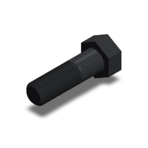 پیچ شش‌گوش ASME B18.2.1 گرید A سایز 1-1/2 × 5 اینچ، رزوه 8UN 8 TPI، آبکاری روی - ISO view