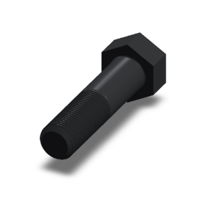 پیچ شش‌گوش ASME B18.2.1 گرید A سایز 1-1/2 × 6 اینچ، رزوه 8UN 8 TPI، آبکاری روی - Rear view