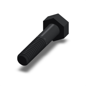 پیچ شش‌گوش ASME B18.2.1 گرید A سایز 1/4 × 1-1/4 اینچ، رزوه UNC 20 TPI، گالوانیزه گرم - Rear view