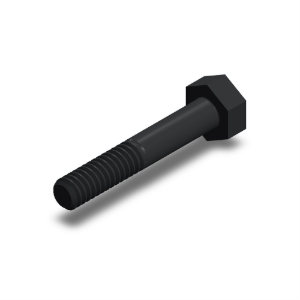 پیچ شش‌گوش ASME B18.2.1 گرید A سایز 1/4 × 1-1/2 اینچ، رزوه UNC 20 TPI، گالوانیزه گرم - ISO view