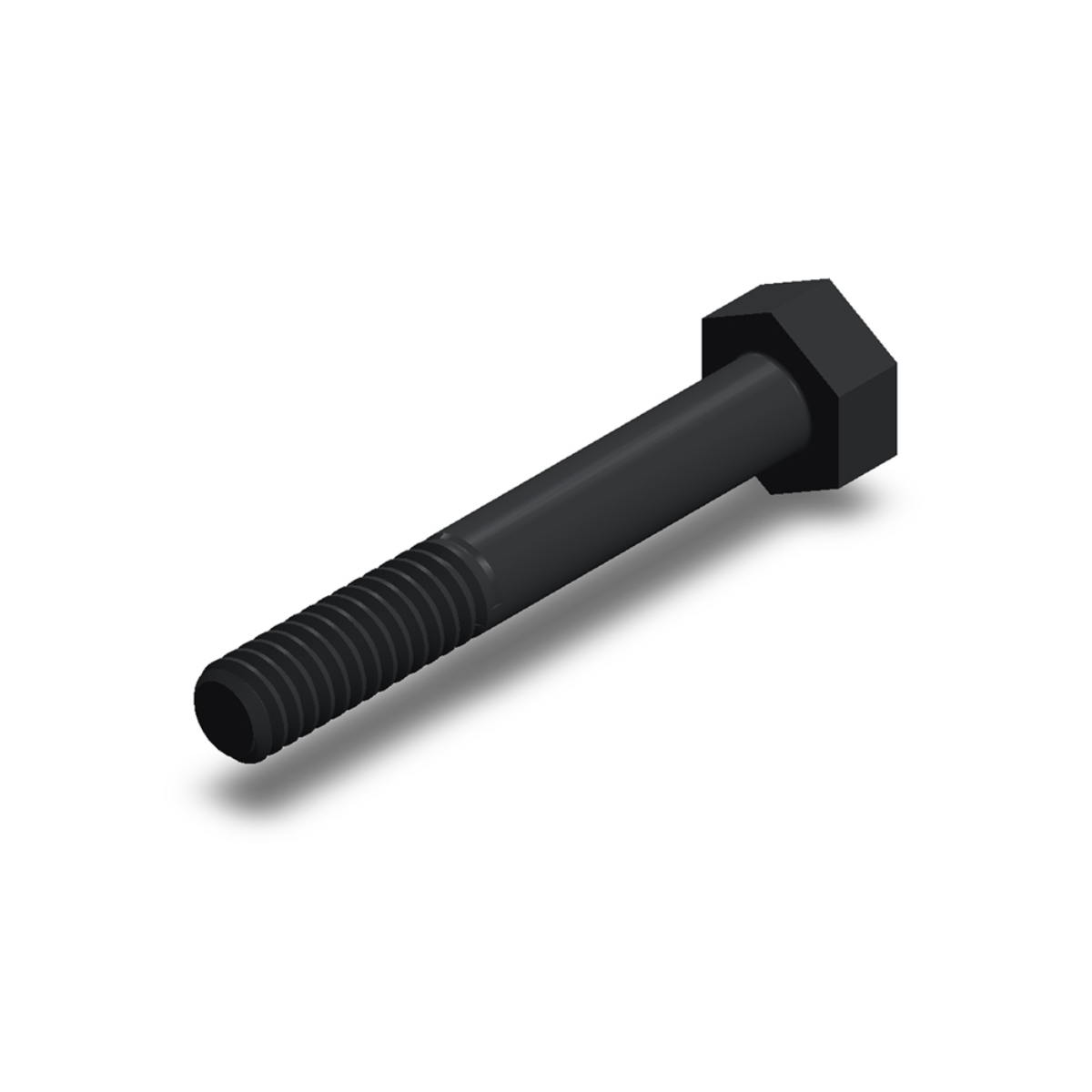 پیچ شش‌گوش ASME B18.2.1 گرید A سایز 1/4 × 1-3/4 اینچ، رزوه UNC 20 TPI، گالوانیزه گرم - ISO view