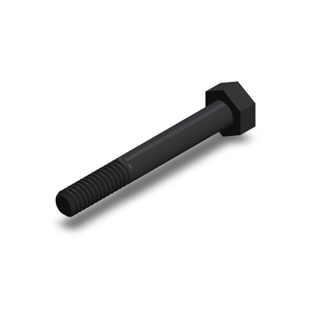 پیچ شش‌گوش ASME B18.2.1 گرید A سایز 1/4 × 2 اینچ، رزوه UNC 20 TPI، گالوانیزه گرم - ISO view