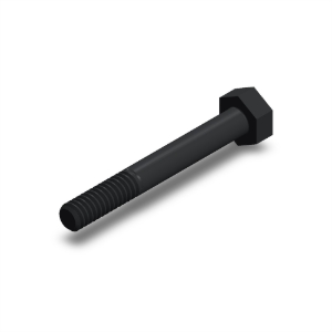 پیچ شش‌گوش ASME B18.2.1 گرید A سایز 1/4 × 2 اینچ، رزوه UNC 20 TPI، گالوانیزه گرم - ISO view