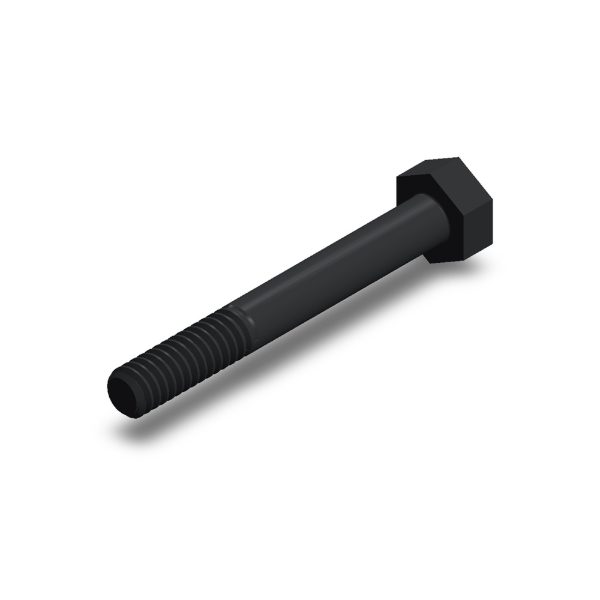 پیچ شش‌گوش ASME B18.2.1 گرید A سایز 1/4 × 2 اینچ، رزوه UNC 20 TPI، گالوانیزه گرم - ISO view