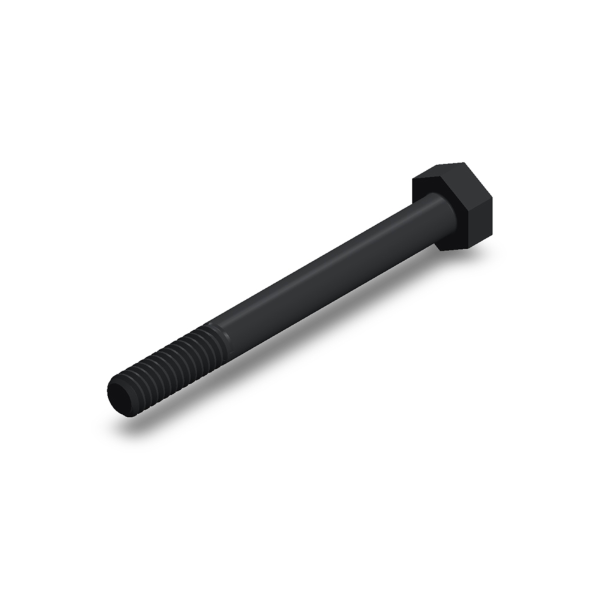پیچ شش‌گوش ASME B18.2.1 گرید A سایز 1/4 × 2-1/2 اینچ، رزوه UNC 20 TPI، گالوانیزه گرم - ISO view