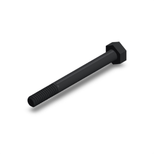 پیچ شش‌گوش ASME B18.2.1 گرید A سایز 1/4 × 2-1/2 اینچ، رزوه UNC 20 TPI، گالوانیزه گرم - ISO view