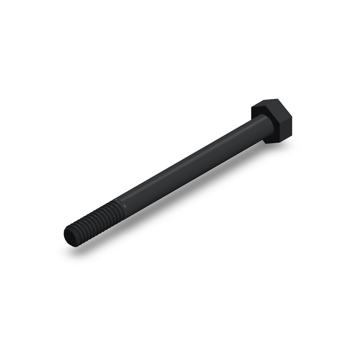 پیچ شش‌گوش ASME B18.2.1 گرید A سایز 1/4 × 3 اینچ، رزوه UNC 20 TPI، گالوانیزه گرم - ISO view