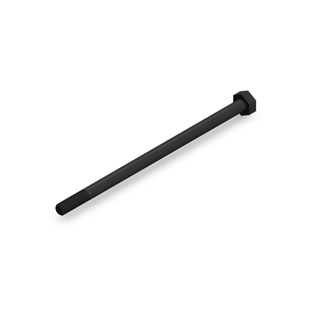 پیچ شش‌گوش ASME B18.2.1 گرید A سایز 1/4 × 5 اینچ، رزوه UNC 20 TPI، گالوانیزه گرم - ISO view