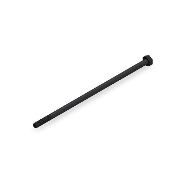 پیچ شش‌گوش ASME B18.2.1 گرید A سایز 1/4 × 7 اینچ، رزوه UNC 20 TPI، گالوانیزه گرم - ISO view