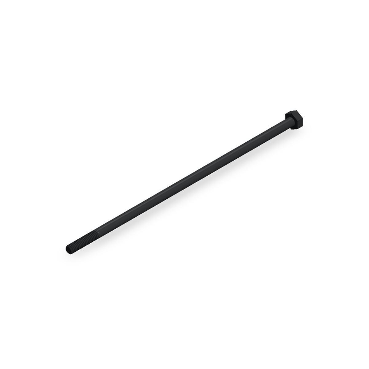 پیچ شش‌گوش ASME B18.2.1 گرید A سایز 1/4 × 8 اینچ، رزوه UNC 20 TPI، گالوانیزه گرم - ISO view