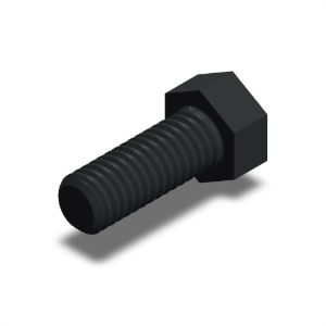پیچ شش‌گوش ASME B18.2.1 گرید A سایز 3/8 × 1 اینچ، رزوه UNC 16 TPI، گالوانیزه گرم - ISO view