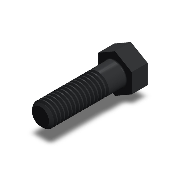 پیچ شش‌گوش ASME B18.2.1 گرید A سایز 3/8 × 1-1/4 اینچ، رزوه UNC 16 TPI، گالوانیزه گرم - ISO view