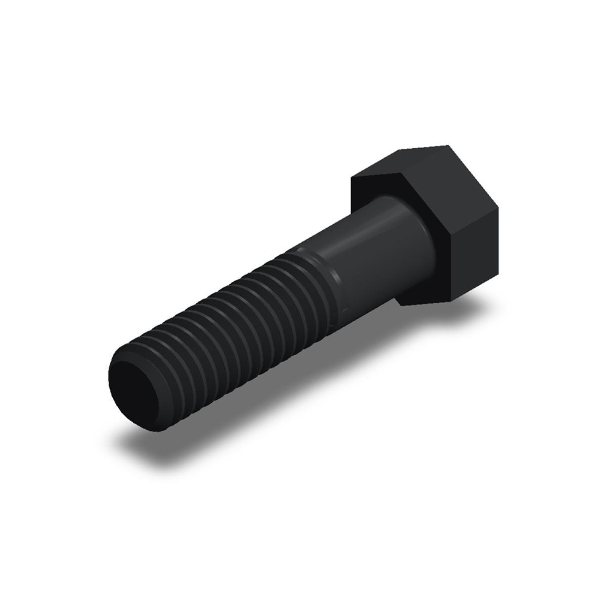 پیچ شش‌گوش ASME B18.2.1 گرید A سایز 3/8 × 1-1/2 اینچ، رزوه UNC 16 TPI، گالوانیزه گرم - ISO view