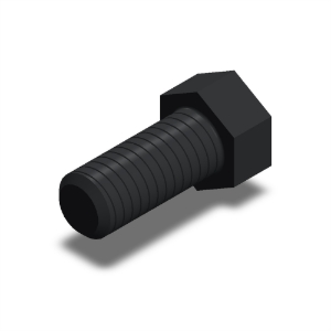 پیچ شش‌گوش ASME B18.2.1 گرید A سایز 7/16 × 1 اینچ، رزوه UNC 14 TPI، گالوانیزه گرم - ISO view