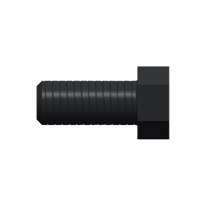 پیچ شش‌گوش ASME B18.2.1 گرید A سایز 7/16 × 1 اینچ، رزوه UNC 14 TPI، گالوانیزه گرم - Side view