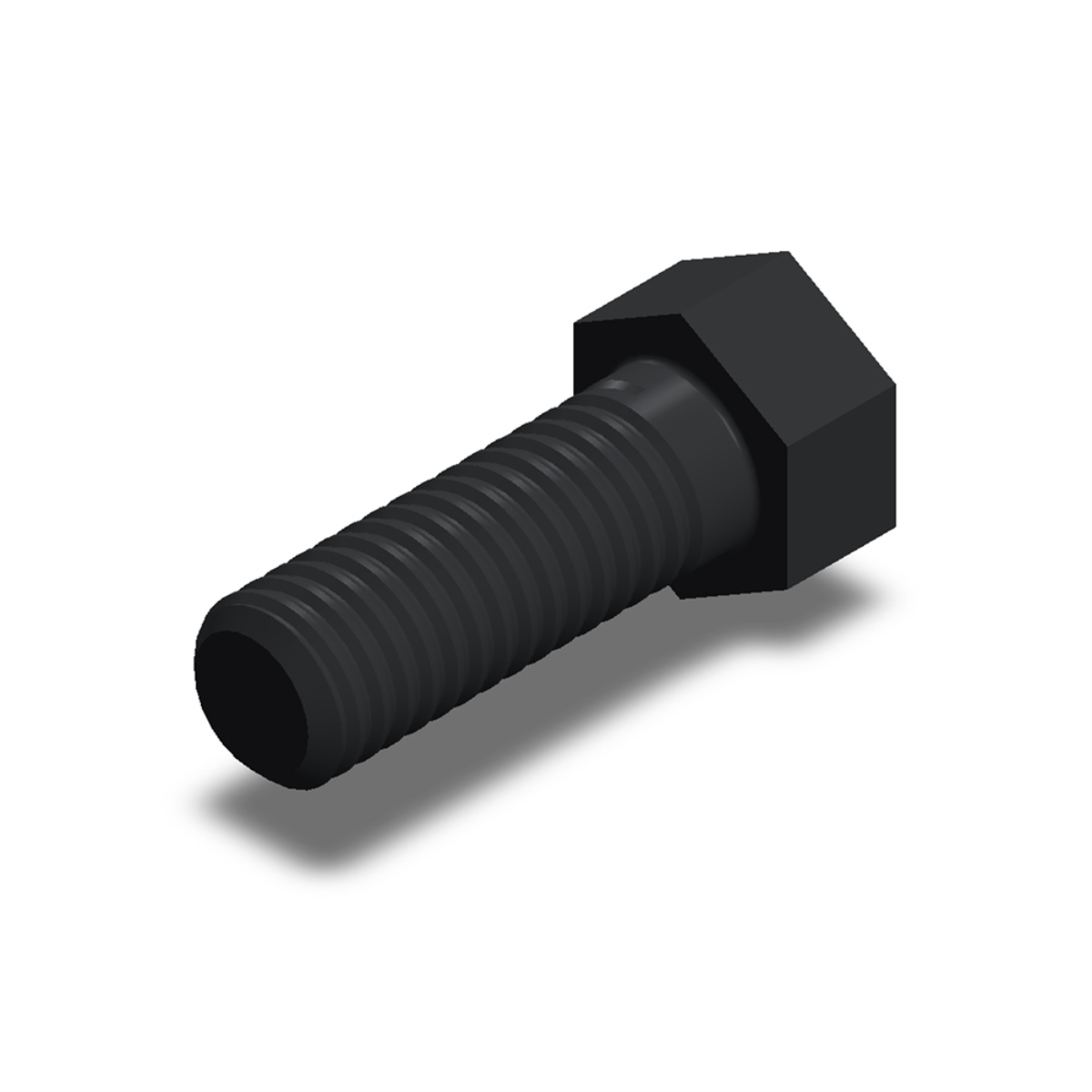 پیچ شش‌گوش ASME B18.2.1 گرید A سایز 7/16 × 1-1/4 اینچ، رزوه UNC 14 TPI، گالوانیزه گرم - ISO view