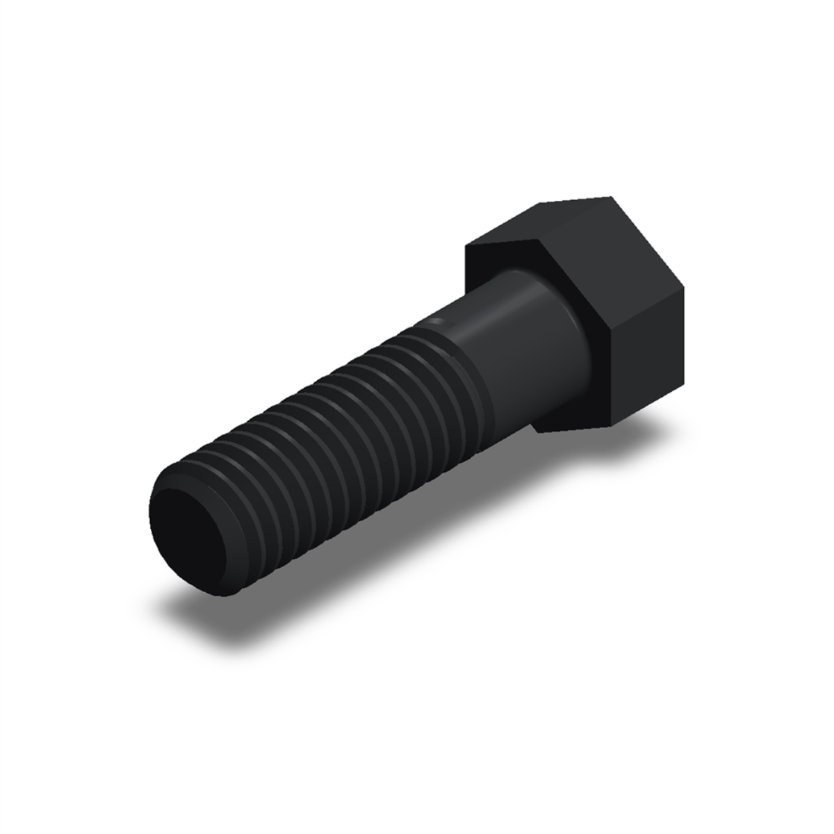 پیچ شش‌گوش ASME B18.2.1 گرید A سایز 7/16 × 1-1/2 اینچ، رزوه UNC 14 TPI، گالوانیزه گرم - ISO view