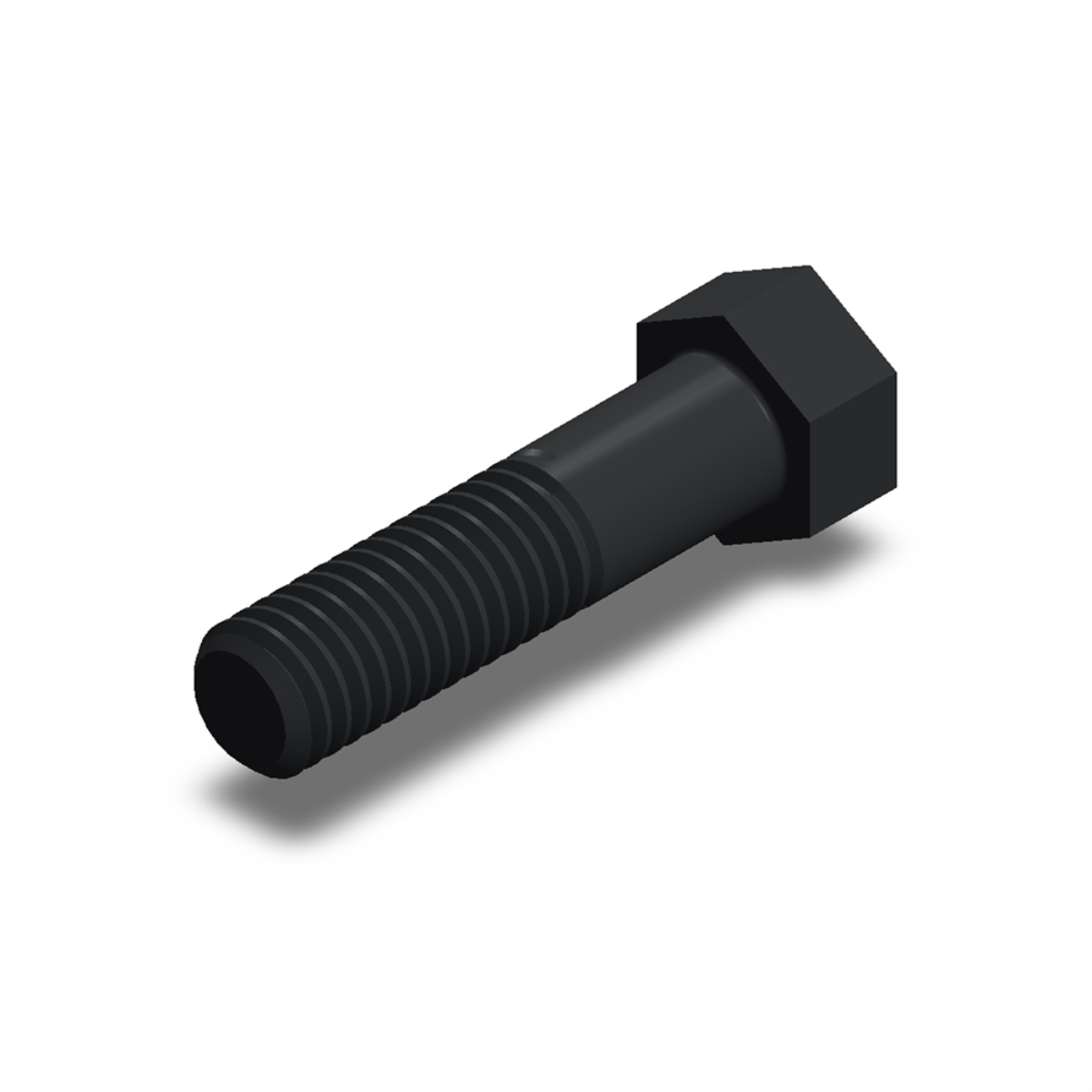 پیچ شش‌گوش ASME B18.2.1 گرید A سایز 7/16 × 1-3/4 اینچ، رزوه UNC 14 TPI، گالوانیزه گرم - ISO view