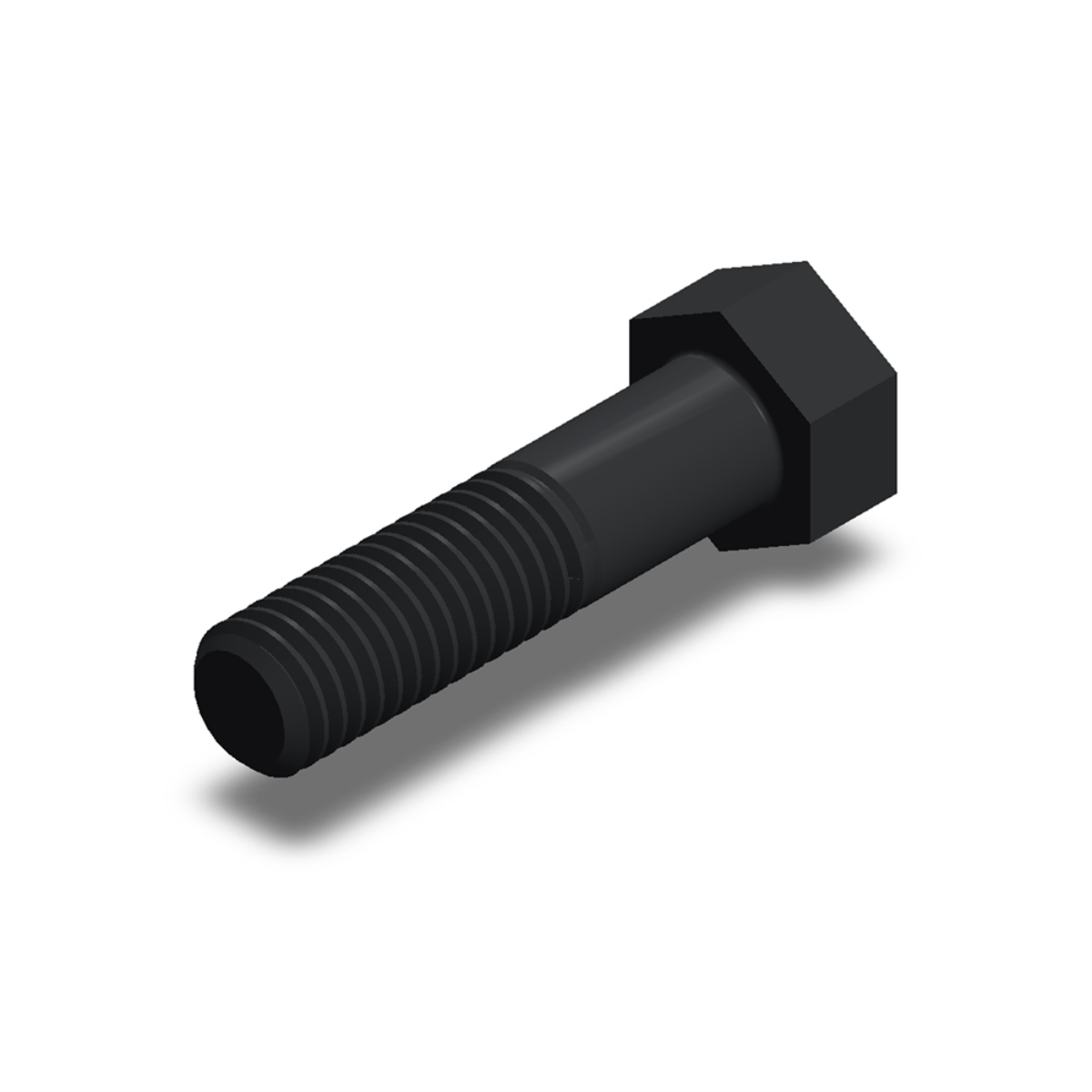 پیچ شش‌گوش ASME B18.2.1 گرید A سایز 1/2 × 2 اینچ، رزوه UNC 13 TPI، گالوانیزه گرم - ISO view