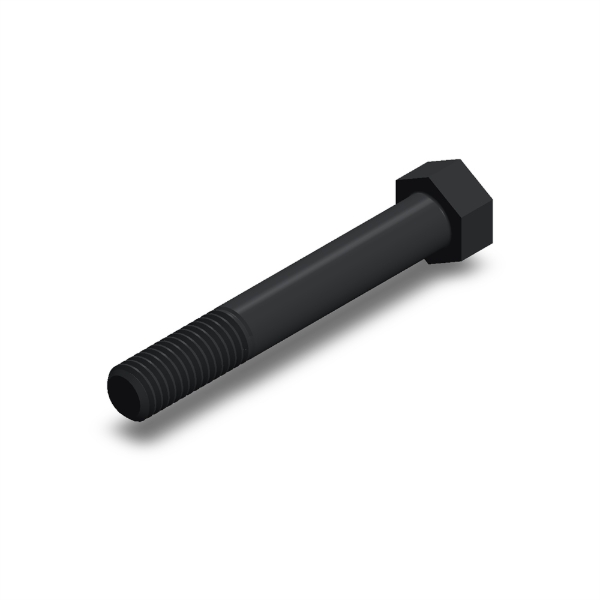 پیچ شش‌گوش ASME B18.2.1 گرید A سایز 1/2 × 3-1/2 اینچ، رزوه UNC 13 TPI، گالوانیزه گرم - ISO view