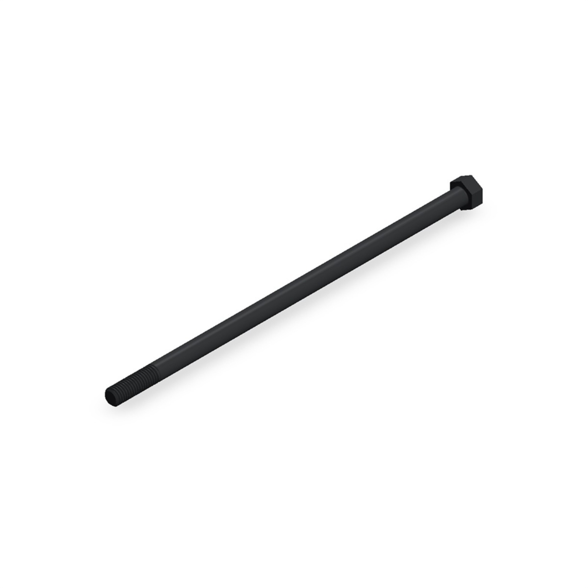 پیچ شش‌گوش ASME B18.2.1 گرید A سایز 1/2 × 12 اینچ، رزوه UNC 13 TPI، گالوانیزه گرم - ISO view