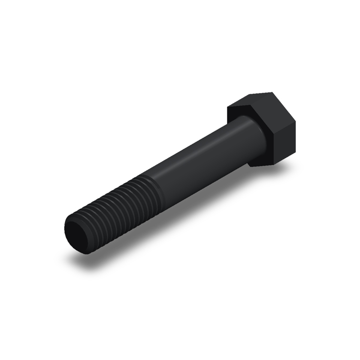 پیچ شش‌گوش ASME B18.2.1 گرید A سایز 5/8 × 3-1/2 اینچ، رزوه UNC 11 TPI، گالوانیزه گرم - ISO view