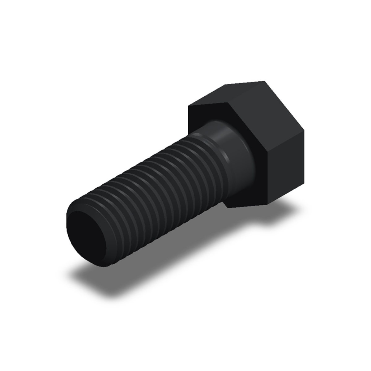 پیچ شش‌گوش ASME B18.2.1 گرید A سایز 3/4 × 2 اینچ، رزوه UNC 10 TPI، گالوانیزه گرم - ISO view