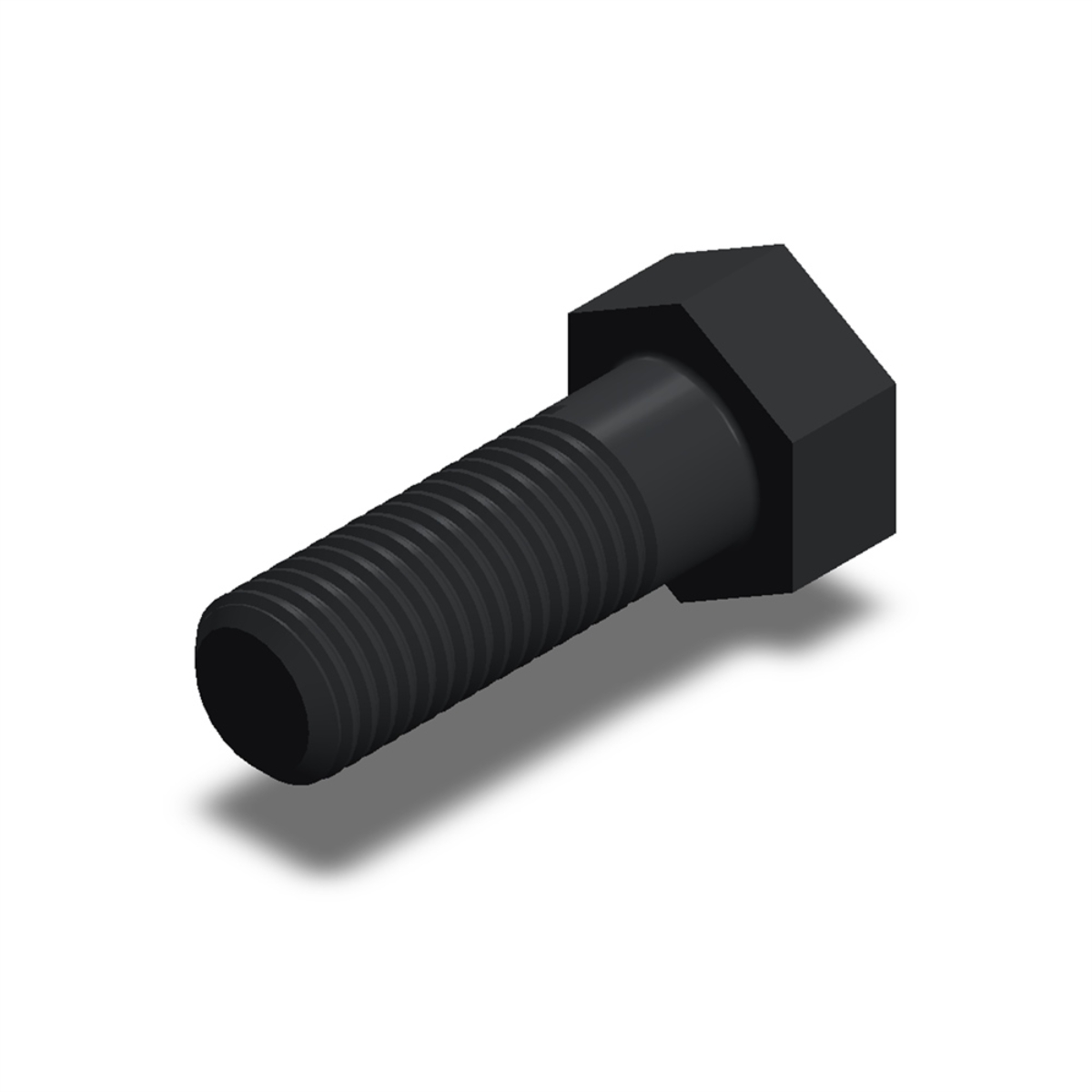 پیچ شش‌گوش ASME B18.2.1 گرید A سایز 7/8 × 2-1/2 اینچ، رزوه UNC 9 TPI، گالوانیزه گرم - ISO view