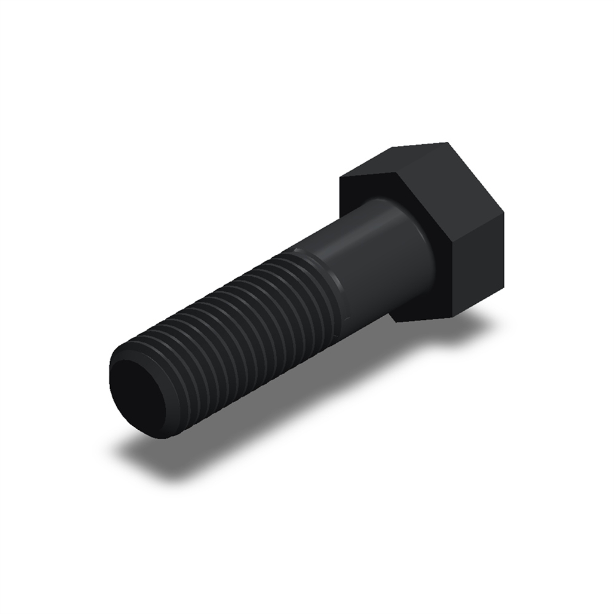 پیچ شش‌گوش ASME B18.2.1 گرید A سایز 7/8 × 3 اینچ، رزوه UNC 9 TPI، گالوانیزه گرم - ISO view