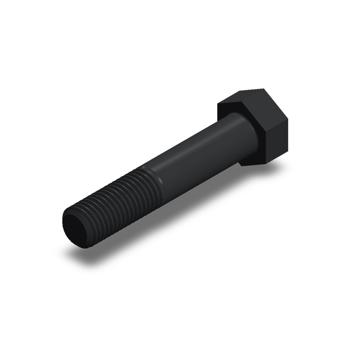 پیچ شش‌گوش ASME B18.2.1 گرید A سایز 7/8 × 4-1/2 اینچ، رزوه UNC 9 TPI، گالوانیزه گرم - ISO view