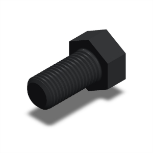 پیچ شش‌گوش ASME B18.2.1 گرید A سایز 1 × 2 اینچ، رزوه UNC 8 TPI، گالوانیزه گرم - ISO view