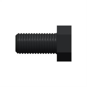 پیچ شش‌گوش ASME B18.2.1 گرید A سایز 1 × 2 اینچ، رزوه UNC 8 TPI، گالوانیزه گرم - Side view