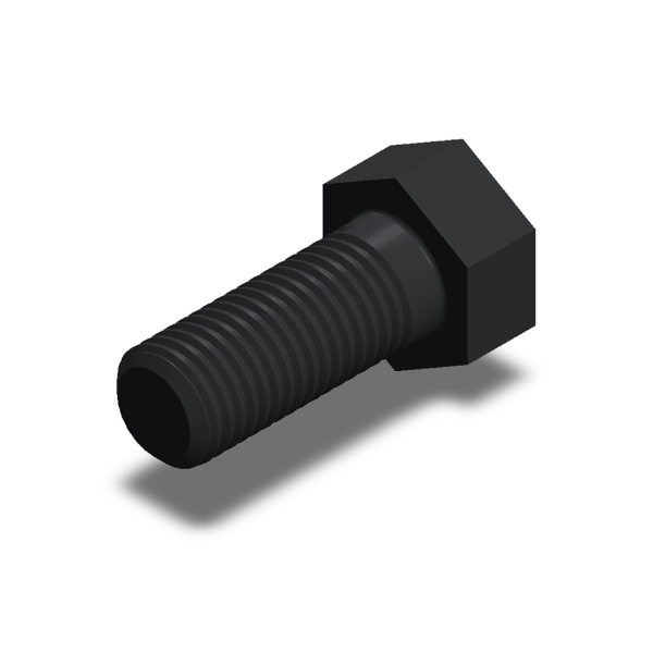 پیچ شش‌گوش ASME B18.2.1 گرید A سایز 1 × 2-1/2 اینچ، رزوه UNC 8 TPI، گالوانیزه گرم - ISO view