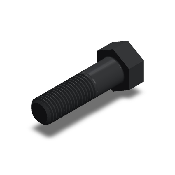 پیچ شش‌گوش ASME B18.2.1 گرید A سایز 1 × 3-1/2 اینچ، رزوه UNC 8 TPI، گالوانیزه گرم - ISO view