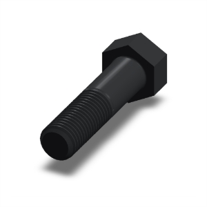پیچ شش‌گوش ASME B18.2.1 گرید A سایز 1 × 4 اینچ، رزوه UNC 8 TPI، گالوانیزه گرم - Rear view