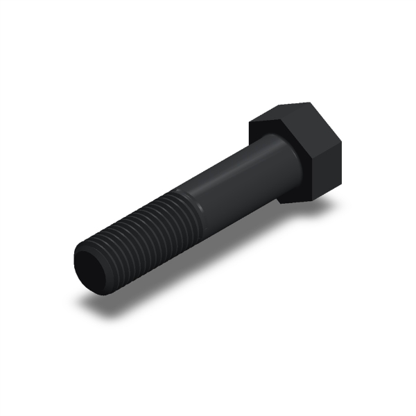 پیچ شش‌گوش ASME B18.2.1 گرید A سایز 1 × 4-1/2 اینچ، رزوه UNC 8 TPI، گالوانیزه گرم - ISO view