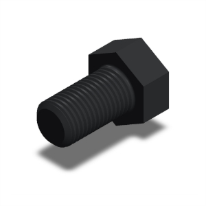 پیچ شش‌گوش ASME B18.2.1 گرید A سایز 1-1/8 × 2 اینچ، رزوه 8UN 8 TPI، گالوانیزه گرم - ISO view