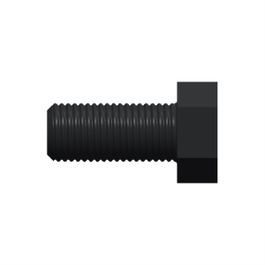 پیچ شش‌گوش ASME B18.2.1 گرید A سایز 1-1/8 × 2-1/2 اینچ، رزوه 8UN 8 TPI، گالوانیزه گرم - Side view