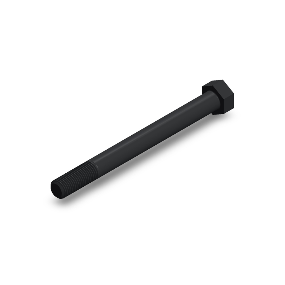 پیچ شش‌گوش ASME B18.2.1 گرید A سایز 1-1/8 × 12 اینچ، رزوه 8UN 8 TPI، گالوانیزه گرم - ISO view