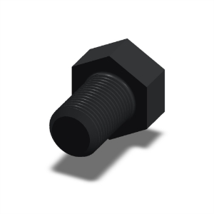 پیچ شش‌گوش ASME B18.2.1 گرید A سایز 1-3/8 × 2 اینچ، رزوه 8UN 8 TPI، گالوانیزه گرم - Rear view