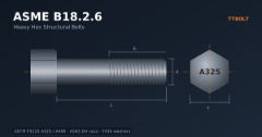 نقشه فنی پیچ سازه‌ای شش‌گوش سنگین ASME B18.2.6